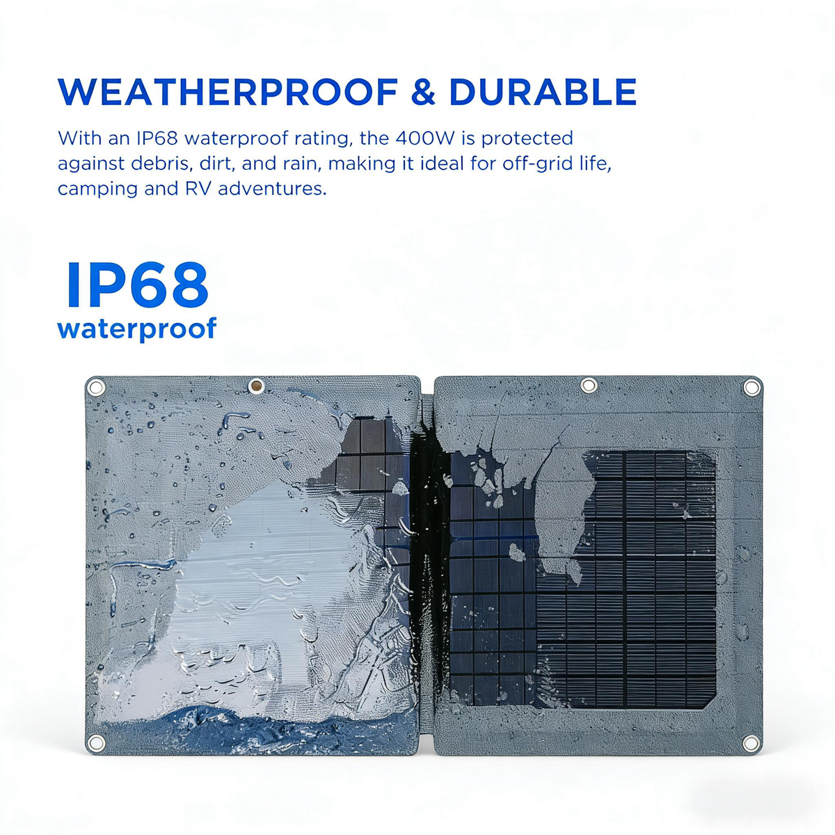 220W Portable Foldable Solar Panel with Stand - IP68 Waterproof